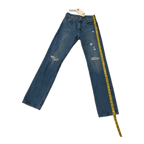 Levi’s 501 Straight Leg Distressed Button Fly Jeans Women’s Size 26 NWT - Picture 12 of 15